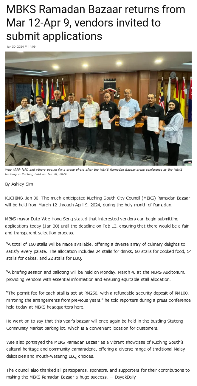 News - Official Website of Council of the City of Kuching South